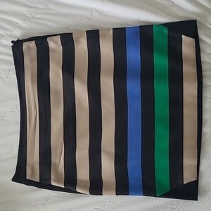 Diane von Furstenberg  A Line skirt Size 12, black with accent colored stripes
